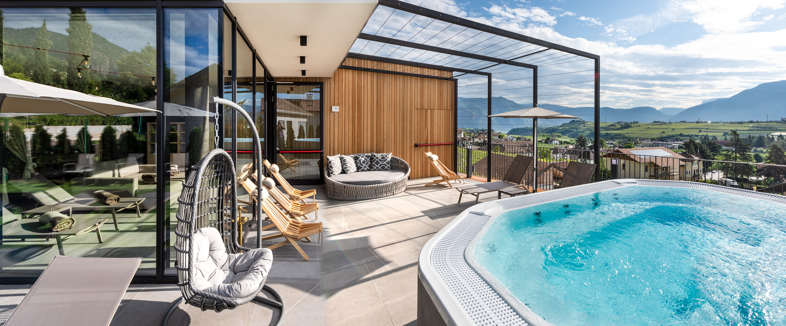 Wellness and pool area at Hotel Christof in Eppan, South Tyrol